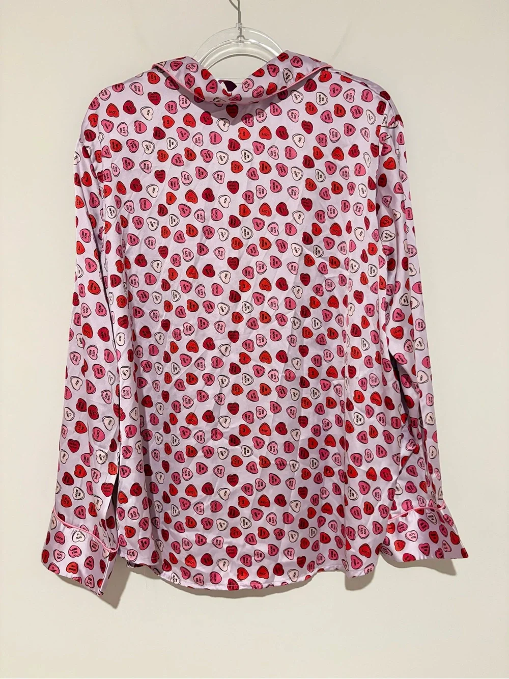 Adore Me Sammi Candy Heart Print Pajama Set Pink size XL